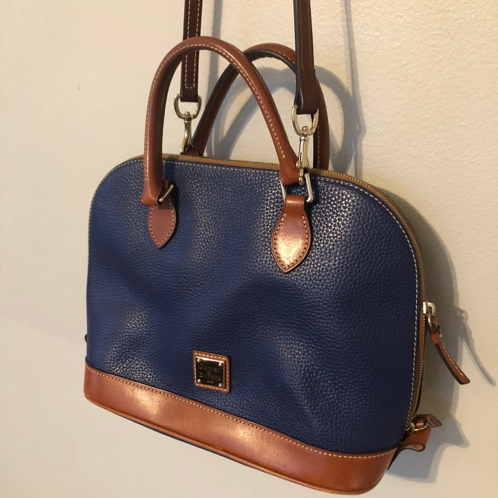 Dooney and Bourke Zip Top Satchel Midnight Bkue
